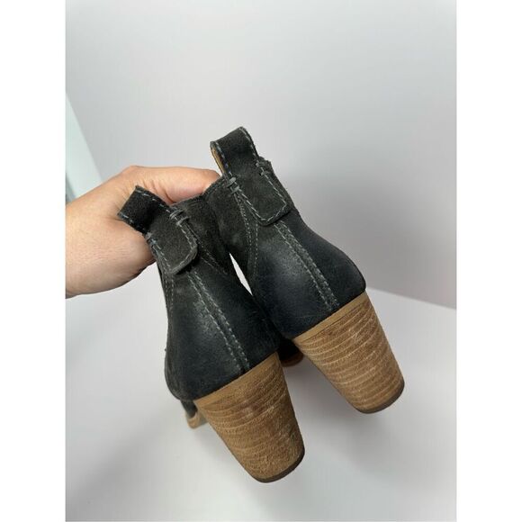 Dolce Vita Western Boots Size 8 Womens Gray Leather Suede Pull On Ankle Booties - Picture 8 of 12